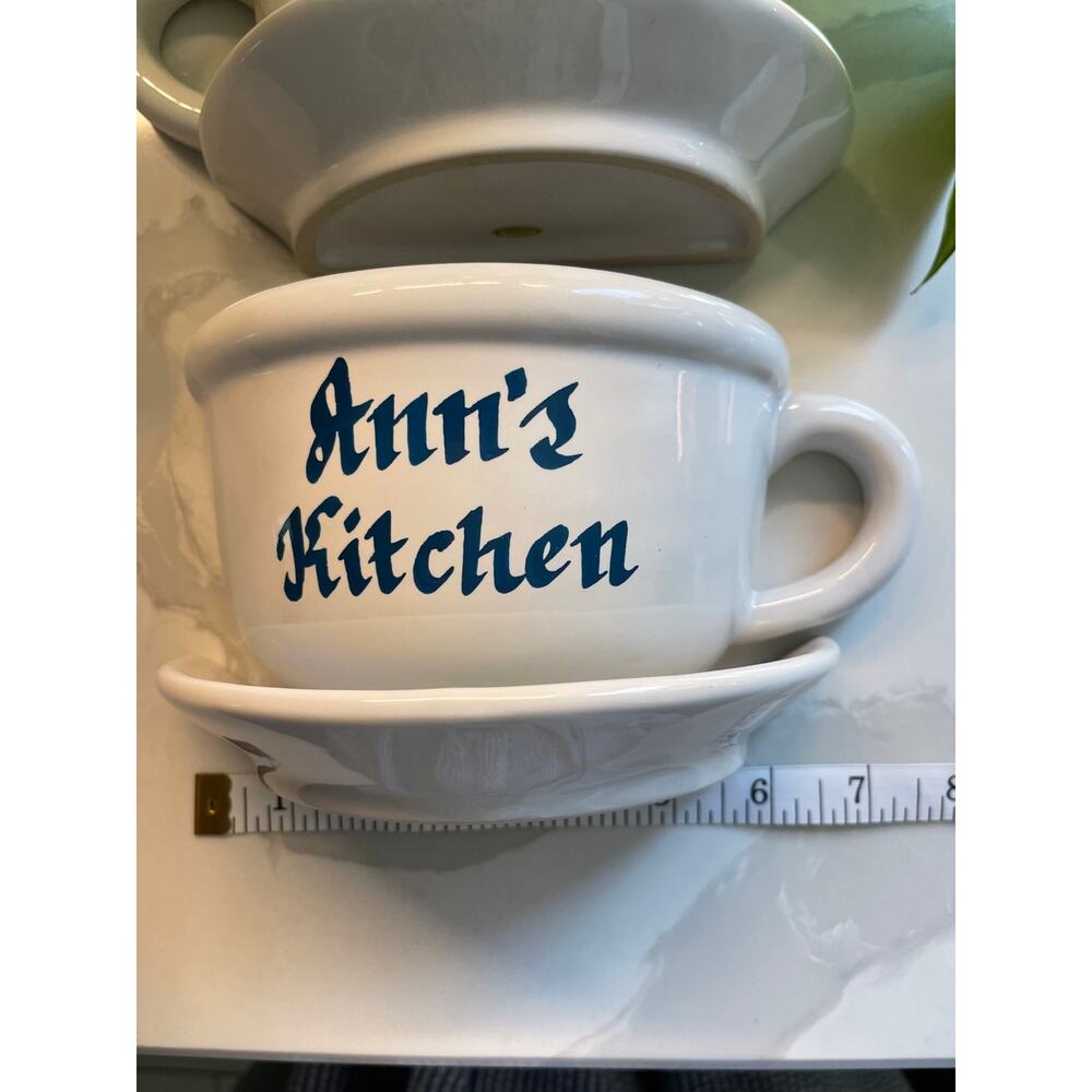 Personalized Ann's Kitchen Stoneware Decorative Tea Cups and Saucers - Picture 6 of 12